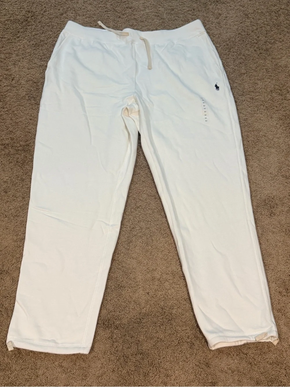 Polo Ralph Lauren Joggers Sweatpants Mens XLT Pockets White Pony NWOT